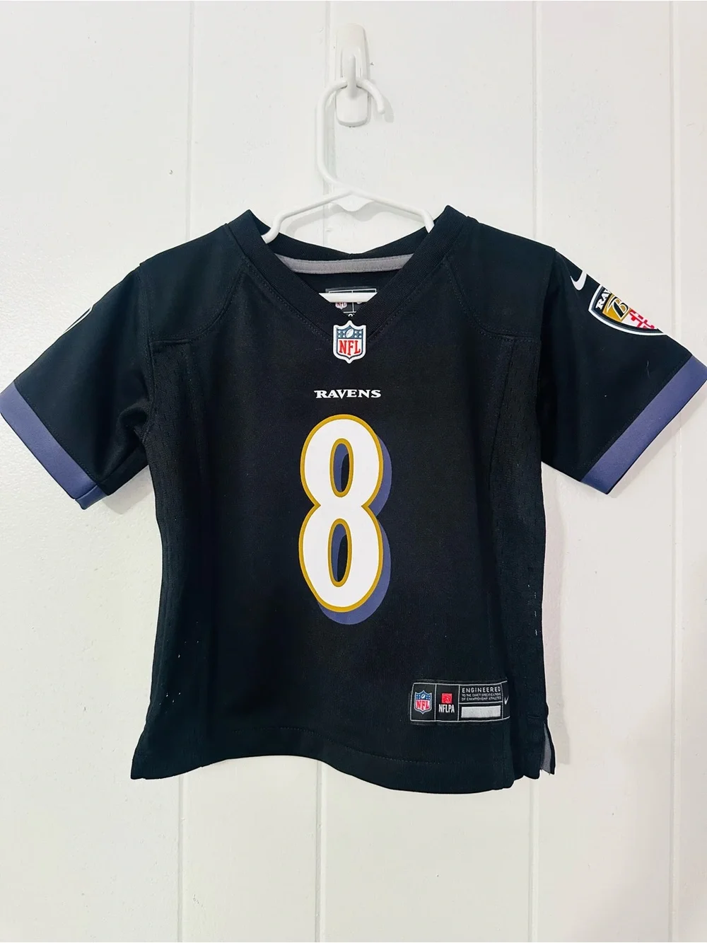 Nike Baltimore Ravens Kids #8 Jersey - Black & Purple Trim